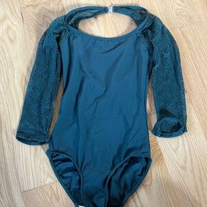 Green elevé dance wear leotard